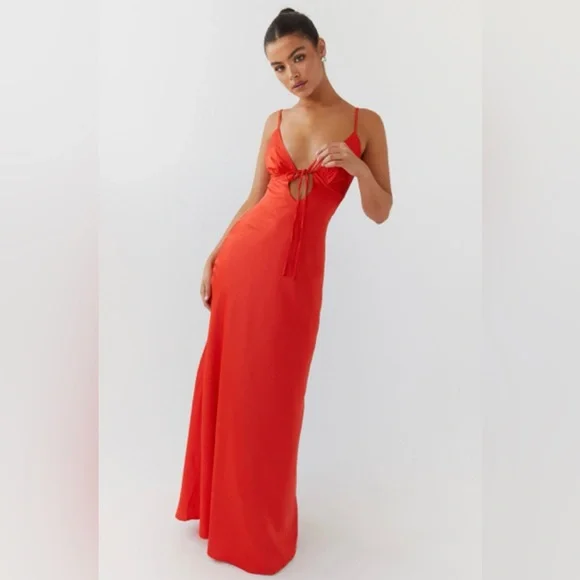Peppermayo | Dresses | Peppermayo Flora Satin Maxi Dress Citrus | Poshmark